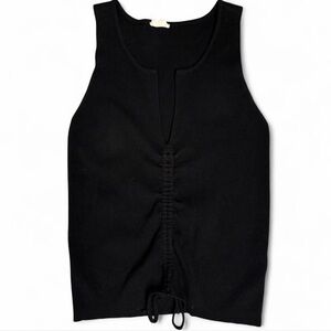 Hem & Thread Black Ruched Tank Top